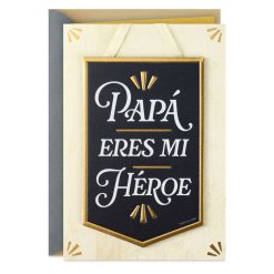 Hallmark - Papé, You're My Hero Spanish-Language Father's Day Card With Banner