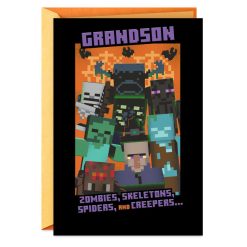 Hallmark - Minecraft Mobs of Fun Halloween Card for Grandson