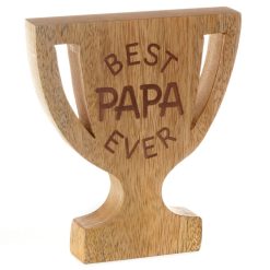 Hallmark - Best Papa Ever Trophy-Shaped Quote Sign, 5.3x6