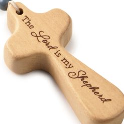 Alternative view of Hallmark - The Lord Is My Shepherd Wooden Cross on Beaded Cord