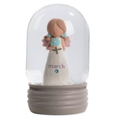 Hallmark - Blossom Bucket March Birthstone Angel Snow Globe, 4.2
