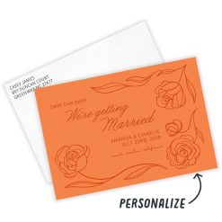 Alternative view of Hallmark - Orange Simply Floral Flat Wedding Save the Date