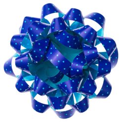 Hallmark - 4.6" Turquoise Mini Dots on Blue Gift Bow