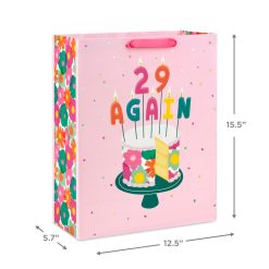 Alternative view of Hallmark - 15.5" 29 Again Cake and Candles Extra-Large Birthday Gift Bag
