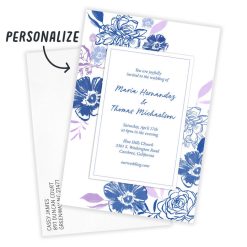 Alternative view of Hallmark - Sapphire Garden Flat Wedding Invitation