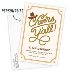 Alternative view of Hallmark - Cheers Y'all! Flat Birthday Invitation