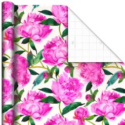 Hallmark - Pink Peonies Jumbo Wrapping Paper, 90 sq. ft.