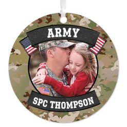 Hallmark - Army Metal Personalized Ornament, Custom Photo and Text