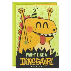 Hallmark - Party Like a Dinosaur Birthday Card for Kids With Stickers