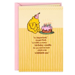 Hallmark - Disney Winnie the Pooh Hope Your Wishes Come True Birthday Card