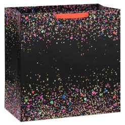 Hallmark - 15" Neon Confetti on Black Extra-Deep Gift Bag