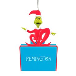Hallmark - Dr. Seuss's How the Grinch Stole Christmas! on Present Personalized Ornament, Custom Text