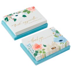 Hallmark - Soft Floral Boxed Blank Sympathy Thank-You Notes, Pack of 50