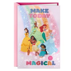 Hallmark - Disney Princess Make Today Magical Musical Birthday Card for Girls With Light