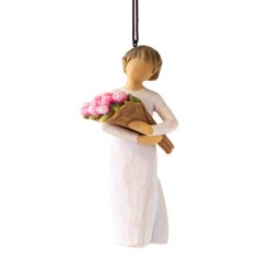 Hallmark - Willow Tree Bright Hope Girl With Bouquet Ornament, 4