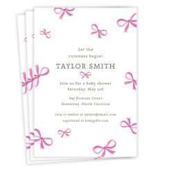 Hallmark - Pretty Pink Bows Flat Baby Shower Invitation