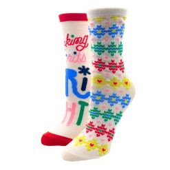 Hallmark - Merry Everything Christmas Crew Socks Gift Set in Greeting Card Box, 2 pair