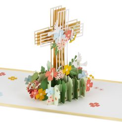 Hallmark - Cross With Flowers Religious Pop-Up Card