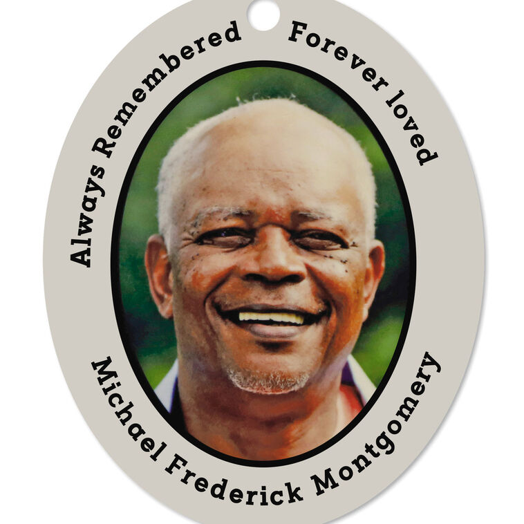 Hallmark - Vertical Oval Metal Personalized Ornament, Custom Photo and Text - Image 3