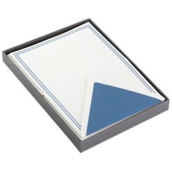 Hallmark - Double Blue Border Stationery Set, Box of 20
