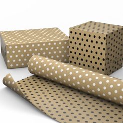 Alternative view of Hallmark - White and Black Dots on Kraft Reversible Wrapping Paper Roll, 17.5 sq. ft.