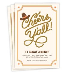 Hallmark - Cheers Y'all! Flat Birthday Invitation