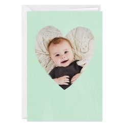 Hallmark - Personalized Mint Green Heart Frame Photo Card