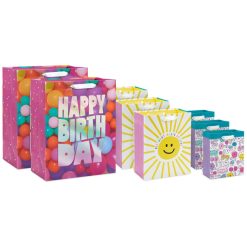 Hallmark - Sunshine and Flowers 8-Pack Assorted Gift Bag Bundle