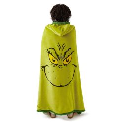 Alternative view of Hallmark - Dr. Seuss's How the Grinch Stole Christmas! Grinch Hooded Blanket, 70x50