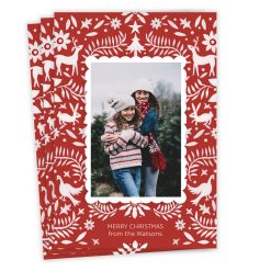 Hallmark - Red Nordic Woodland Flat Christmas Photo Card