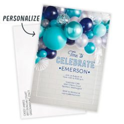 Alternative view of Hallmark - Blue Balloons Time to Celebrate Party Invitation