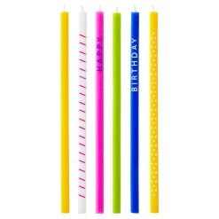 Hallmark - Colorful Square Birthday Candles, Pack of 6