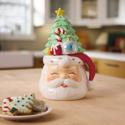 Alternative view of Hallmark - Santa and Christmas Tree Sculpted Cookie Jar, 12.5