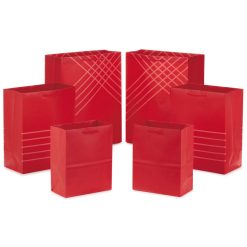 Hallmark - Red Assorted Sizes 6-Pack Gift Bags
