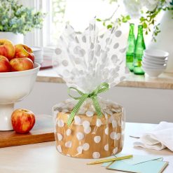 Alternative view of Hallmark - White Polka Dots on Cellophane Gift Wrap Roll, 17.5 sq. ft.