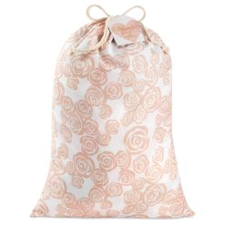 Hallmark - 28" Pink Roses on Ivory Wedding Canvas Gift Sack With Gift Tag