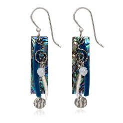 Hallmark - Silver Forest Rectangle With Coil and Beads Drop Earrings