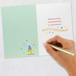 Alternative view of Hallmark - Peanuts Snoopy Laid-Back Day for a Much Loved Son Birthday Card