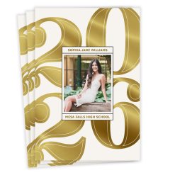 Hallmark - Bold Gold 2026 Flat Graduation Announcement