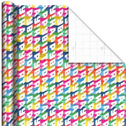 Hallmark - Angled All-Caps Happy Birthday Wrapping Paper, 20 sq. ft.