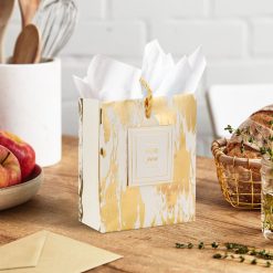 Alternative view of Hallmark - 4.6" Gold Moiré Gift Card Holder Mini Bag