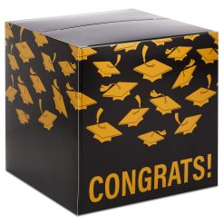 Hallmark - 8.5" Mortarboards on Black Graduation Card Box