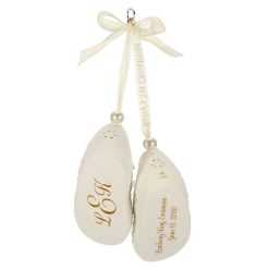 Alternative view of Hallmark - Babyés First Christmas Monogram Booties Porcelain Personalized Ornament, Custom Text