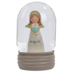 Hallmark - Blossom Bucket August Birthstone Angel Snow Globe, 4.2