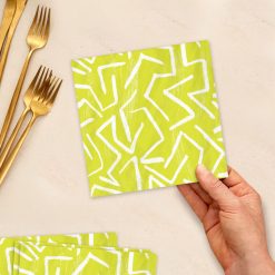 Alternative view of Hallmark - Zig-Zag Stripe on Yellow Dinner Napkins, Pack of 20