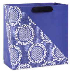 Hallmark - 13" Blue Diagonal and Lace Large Gift Bag