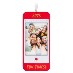 Hallmark - Fun Times 2025 Cell Phone Personalized Ornament, Custom Photo