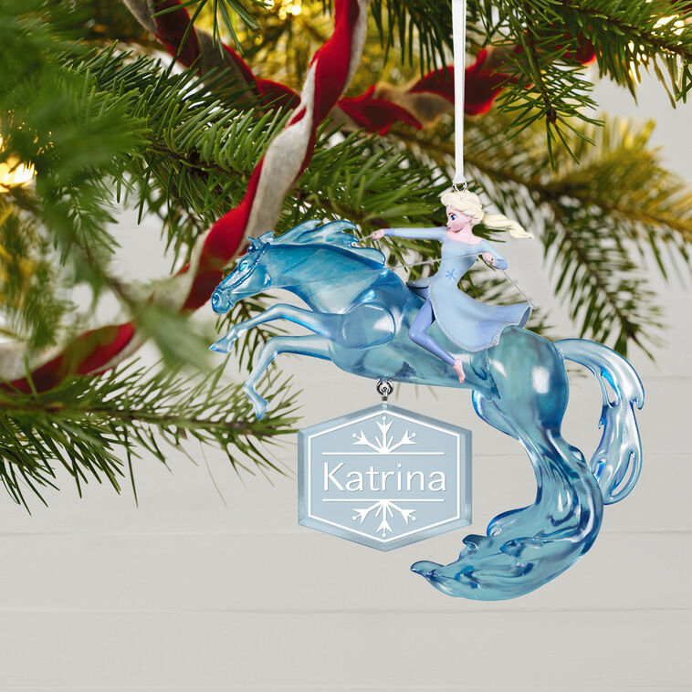 Hallmark - Disney Frozen 2 Elsa and Nokk Personalized Ornament, Custom Text - Image 3