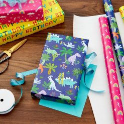 Alternative view of Hallmark - Rainbows, Dinos and Happy Wishes 3-Pack Wrapping Paper Roll Bundle, 75 sq. ft. total