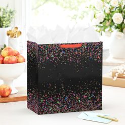 Alternative view of Hallmark - 15" Neon Confetti on Black Extra-Deep Gift Bag